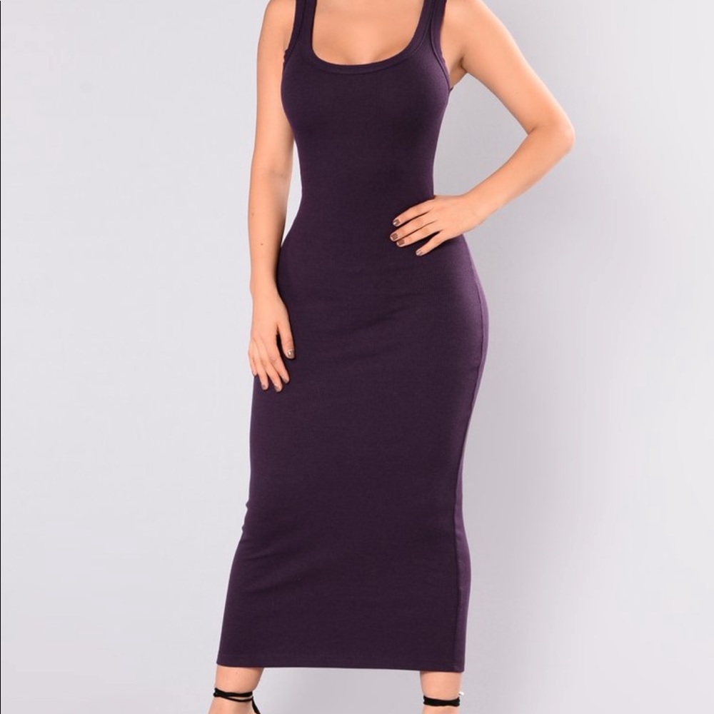 Fashion Nova eggplant Long Midi dress